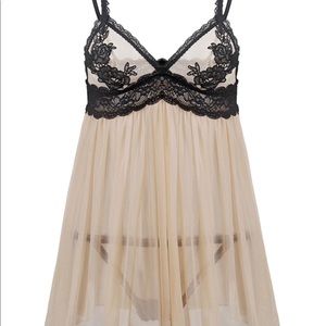 See Thru Lace Trim Plus Size Babydoll 5X (US:22)